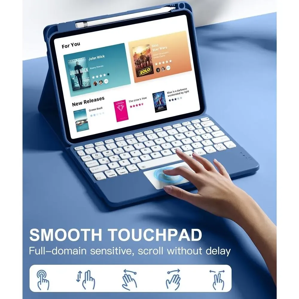 Harvopu Compatible For IPad 11th 10th Generation Case With Keyboard, Folio Cover